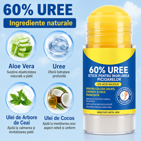Balsam Stick cu Uree 60% pentru Piele Uscată și Crăpată (1+1 GRATIS)