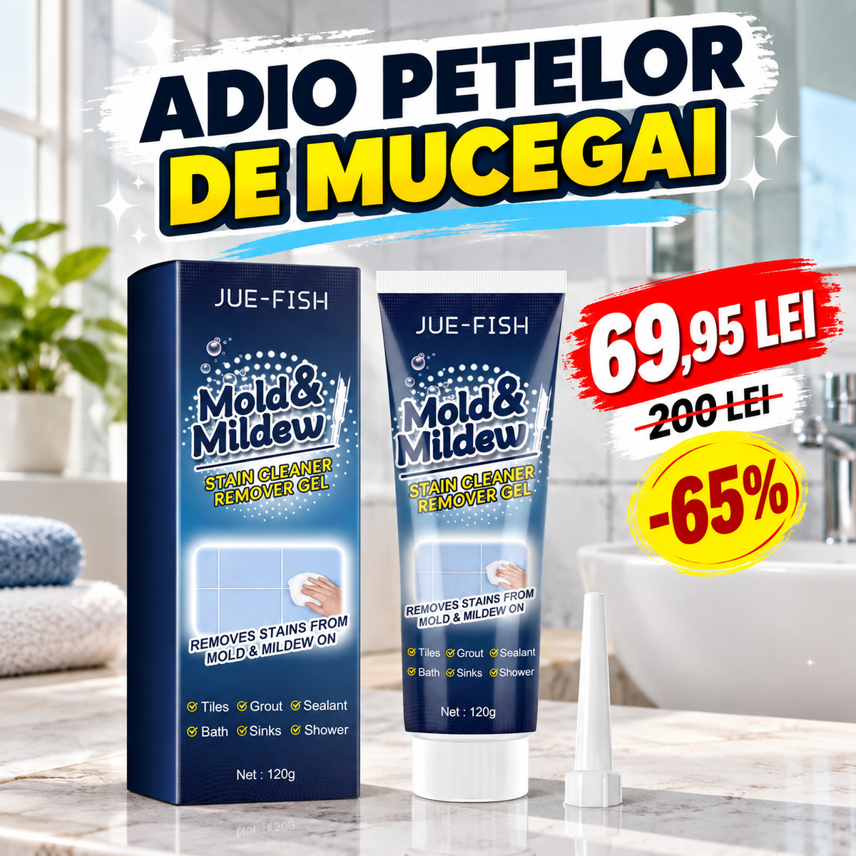 Gel Anti-Mucegai cu Aplicare Rapidă Fără Frecare